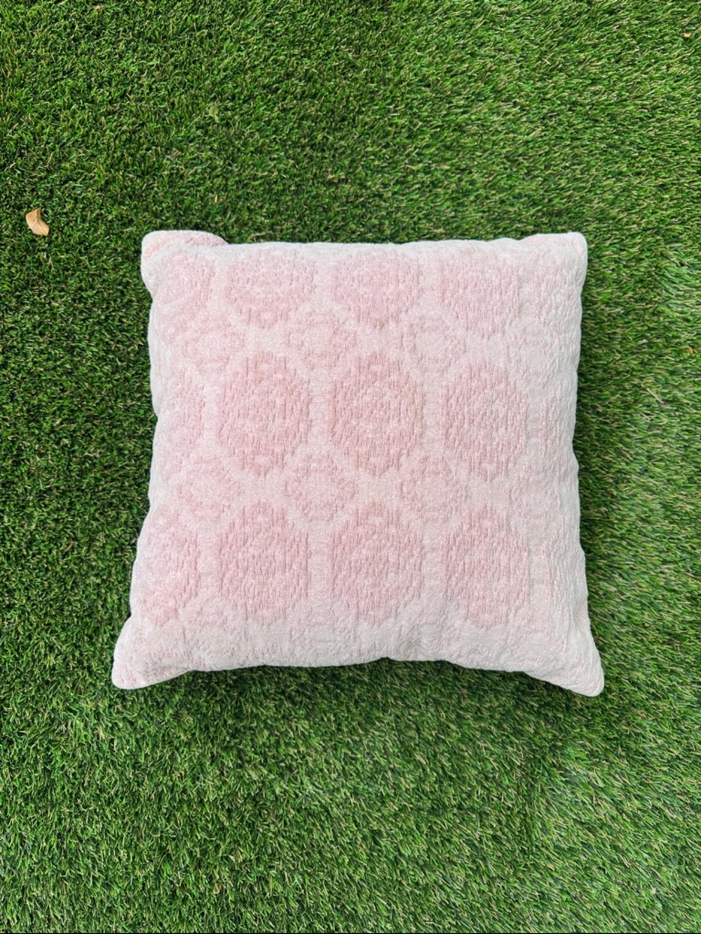 Soft Pink Textured Decorative Throw Pillow